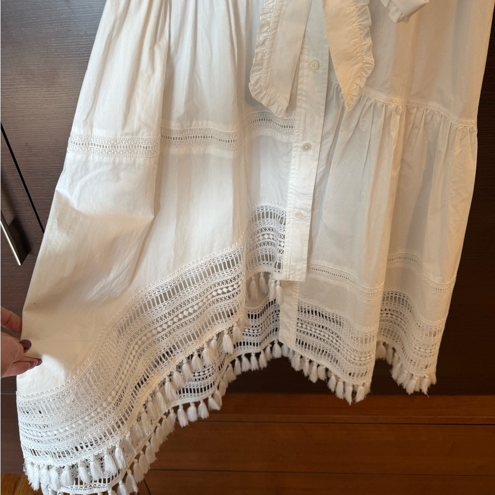 Derek Lam Cream Maxi Dress with Lace Details - Picture 4 of 12